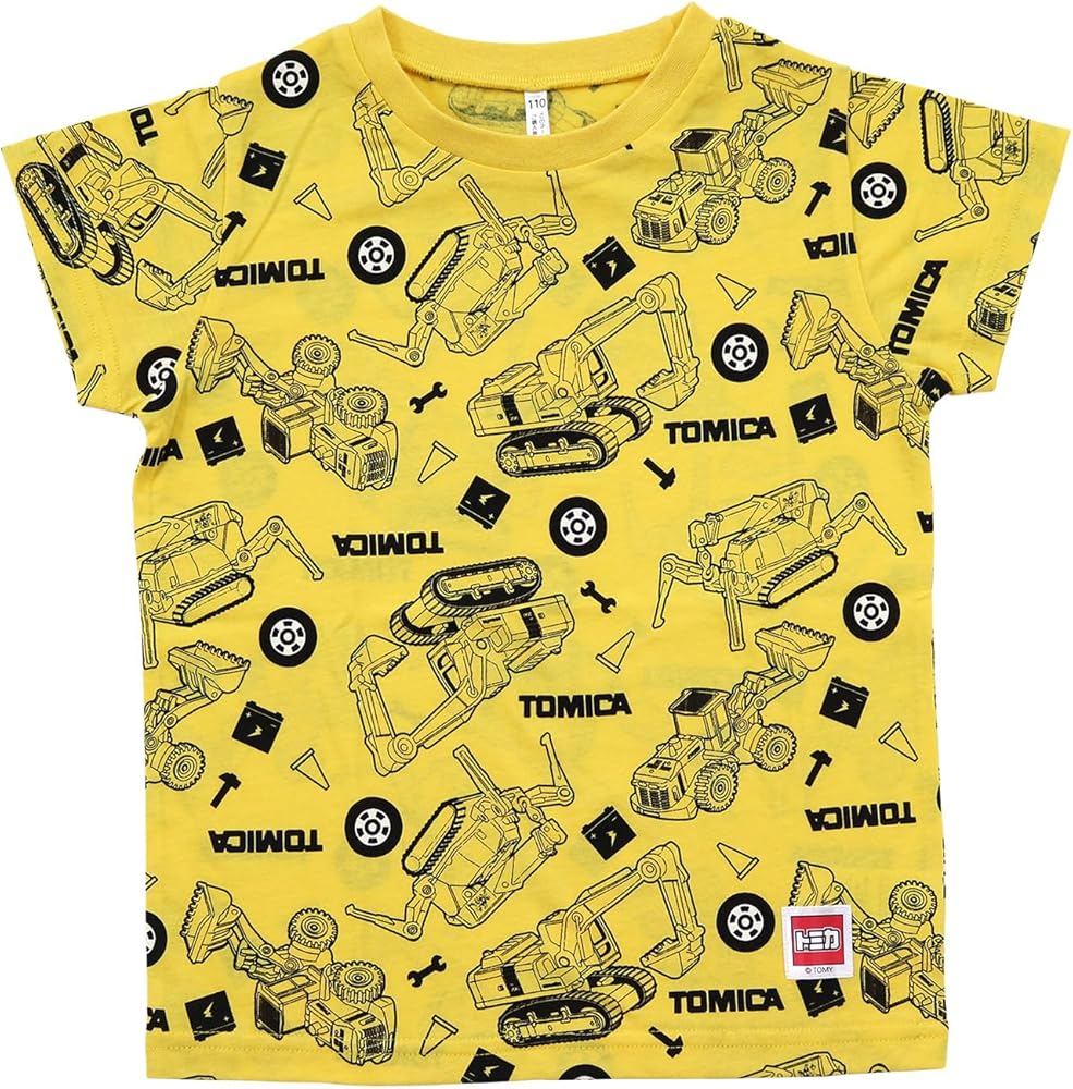 Amazon | [タカラトミーアーツ] トミカ 男児 半袖Tシャツ 建設車両総柄